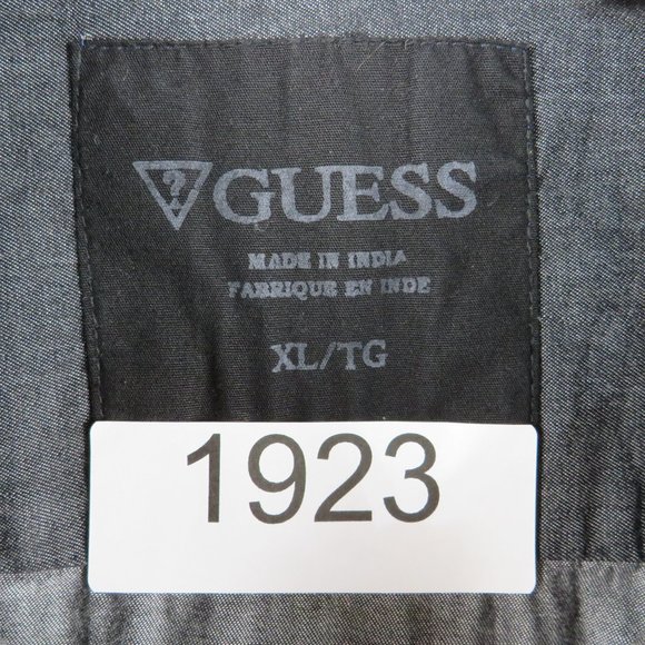 Guess* Men's Short Sleeve Button Down Curved Hem‎ Chest Pocket Shirt~ Size XL - Picture 3 of 12